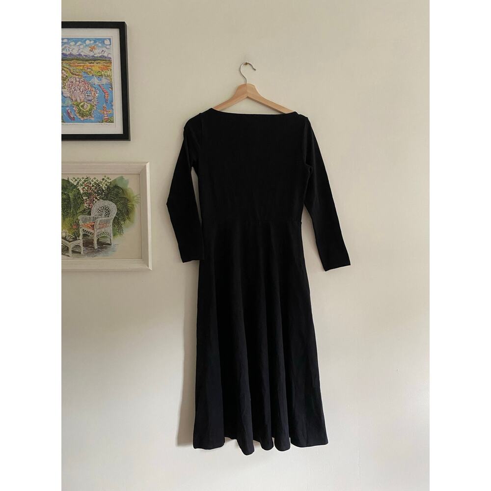 REFORMATION Wiley Knit Long Sleeve Black Dress Size Medium - Picture 6 of 8